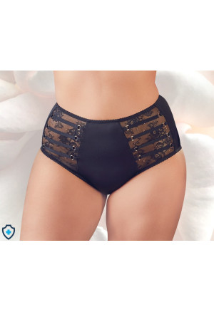 Nęcące figi z wysokim stanem i koronką - Plus Size
