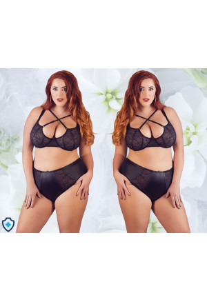 Wyrafinowany zestaw bielizny wysmuklający sylwetkę - Plus Size
