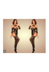 Zalotny bodystocking z roślinnym motywem
