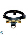 Unikatowy choker ze skóry ze złotą kokardą