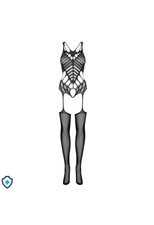 Czarne bodystocking z licznymi wycięciami