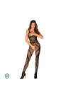 Kuszące bodystocking z miękkiej siateczki w kolorze czarnym