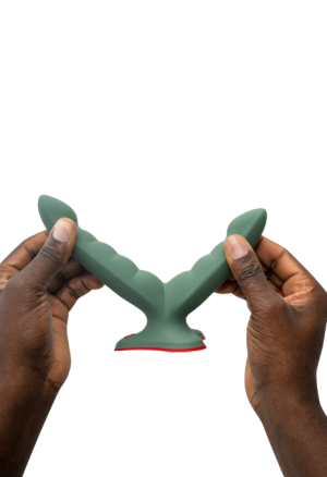 Dildo posiadające żebrowanie na całej długości
