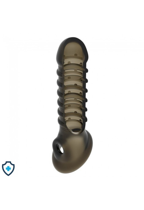 Prążkowana nakładka przedłużająca penisa, 18cm