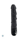 Czarny realistyczny pofałdowany wibrator, 18 cm