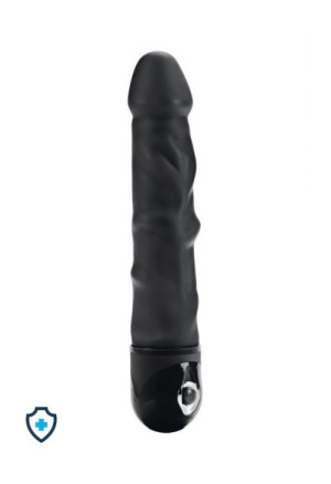 Czarny realistyczny pofałdowany wibrator, 18 cm