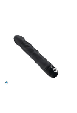 Czarny realistyczny pofałdowany wibrator, 18 cm