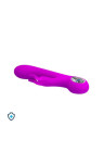 Silikonowy wibrator ze stymulatorem łechtaczki, purpurowy, ładowany USB