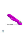 Silikonowy wibrator ze stymulatorem łechtaczki, purpurowy, ładowany USB
