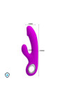 Elegancki silikonowy wibrator ze stymulatorem - USB, purpurowy