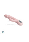 Elegancki silikonowy wibrator ze stymulatorem - USB - różowy