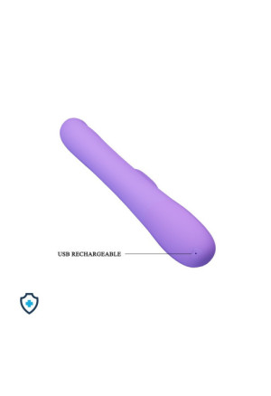 Silikonowy wibrator z 4 trybami rotacji, fioletowy