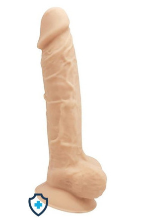 Termoaktywne, klasyczne dildo z silikonu 17,5 cm długości