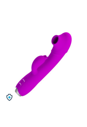 Purpurowy wibrator z nakładką do stymulacji sutków