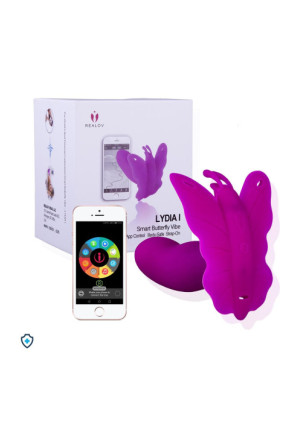 Stymulator motylek do bielizny, sterowany aplikacją, fioletowy