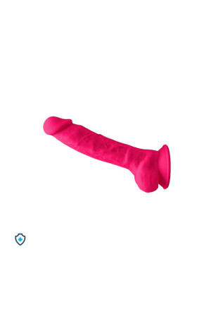 Termoaktywne dildo z jądrami kolor różowy - 17,5 cm