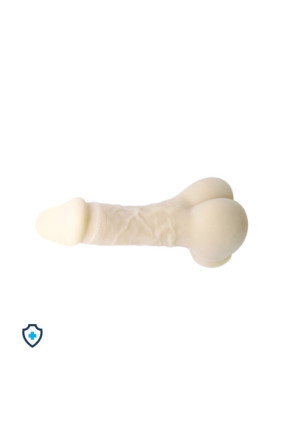 Masturbator, cieliste dildo i przedłużająca nakładka