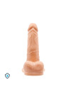 Rotujący  wibrator - dildo z jądrami na pilota - 14,5 cm