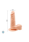 Rotujący  wibrator - dildo z jądrami na pilota - 14,5 cm