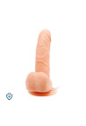 Rotujący wibrator, dildo z jądrami i przyssawką na pilota - 15 cm