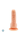 Rotujący wibrator, dildo z jądrami i przyssawką na pilota - 15 cm