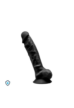 Silikonowe dildo z jądrami na mocnej przyssawce - 23 cm