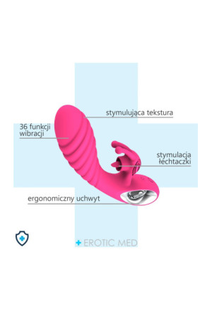 Wibrator - króliczek ze spiralną teksturą, 36 funkcji wibracji