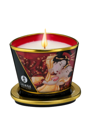 Świeca do masażu - musujące wino truskawkowe - Shunga 170 ml