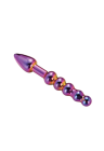 Szklane dildo analno-waginalne ze strukturą stymulującą