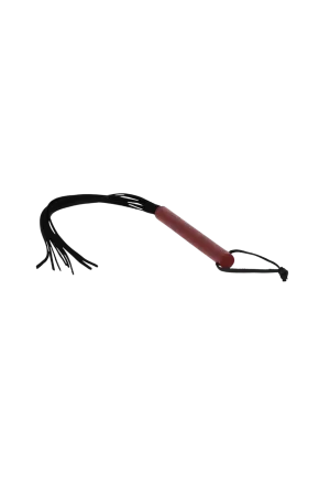 Ekskluzywny, skórzany, czarno-czerwony pejcz -  60 cm