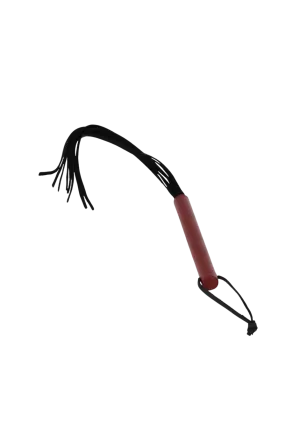 Ekskluzywny, skórzany, czarno-czerwony pejcz -  60 cm