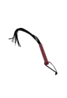 Ekskluzywny, skórzany, czarno-czerwony pejcz -  60 cm