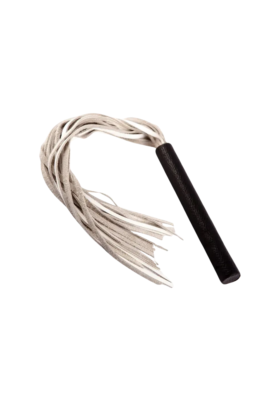 Elegancki, czarno-biały pejcz ze skóry - 80 cm Elegancki, czarno-biały pejcz ze skóry - 80 cm