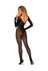 Bodystocking z długimi rękawami w kolorze czarnym