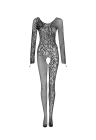 Bodystocking z długimi rękawami w kolorze czarnym