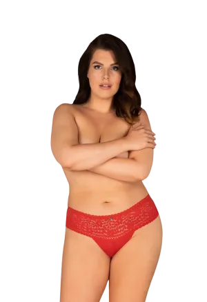 Czerwone figi z koronki w rozmiarze plus size