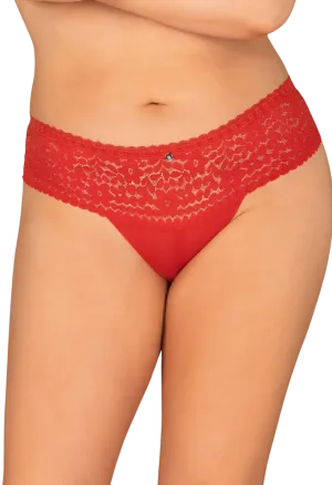 Czerwone figi z koronki w rozmiarze plus size