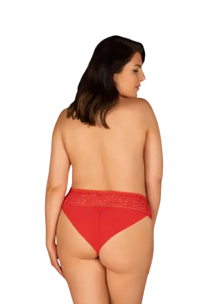 Czerwone figi z koronki w rozmiarze plus size