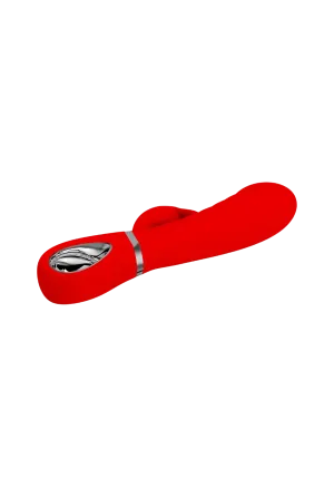 Elegancki, czerwony wibrator króliczek ładowany USB