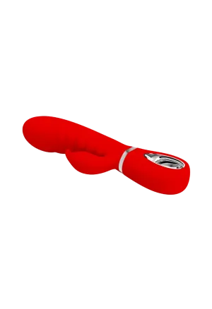 Elegancki, czerwony wibrator króliczek ładowany USB