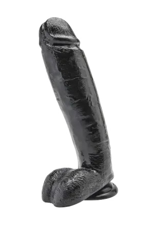 Duże, czarne dildo z jądrami 25,5 cm