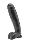 Duże, czarne dildo z jądrami 25,5 cm