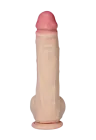 Dildo z jądrami na przyssawce wykonane z cyberskóry- 25,5 cm