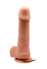 Realistyczny, rotujący  wibrator - dildo z jądrami na pilota