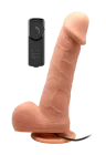 Realistyczny, rotujący  wibrator - dildo z jądrami na pilota