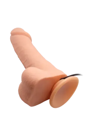 Realistyczny, rotujący  wibrator - dildo z jądrami na pilota
