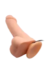 Realistyczny, rotujący  wibrator - dildo z jądrami na pilota