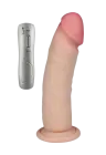 Rotacyjne, cieliste dildo na przyssawce - sterowane pilotem