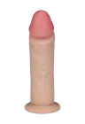 Rotacyjne, cieliste dildo na przyssawce - sterowane pilotem