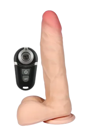 Rotacyjne dildo zasilane USB, sterowane pilotem bezprzewodowym 23 cm